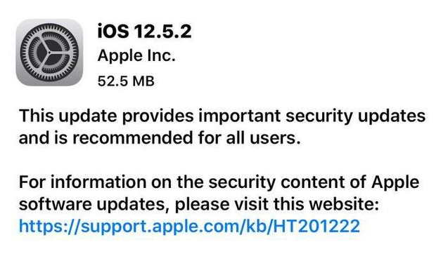 武汉苹果手机维修分享iOS12.5.2发布，建议所有老苹果用户安装 